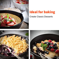 3-Piece Cast Iron Skillet Set | Pre-Seasoned Non-Stick Frying Pans — view 7