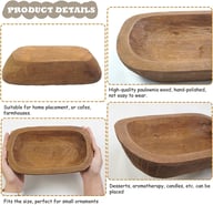 Solid Wood Hand-Carved Storage Tray | Rustic Home & Kitchen Decor — view 10
