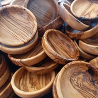 Ice Crackle Glaze Olive Wood Dipping Bowl | Home & Kitchen — view 6
