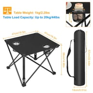 Foldable Camping Table with Cup Holders | Portable Picnic Desk — view 4