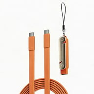 240W Dual Type-C Silicone Charging Cable with Foldable Phone Stand — view 6