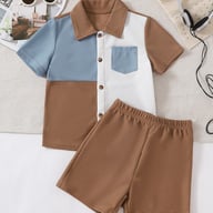 Boys Cartoon Print Waffle Knit T-Shirt & Shorts Set | Trendy Base Layer — view 5