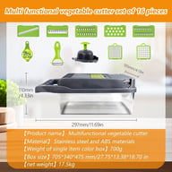 16-in-1 Vegetable Chopper Mandolin Slicer | Food Dicer Peeler Cutter — view 12