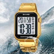 Men's Steel-Band Digital Watch with Dual Time, Alarm & Waterproof Sports Design — view 1