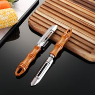 2-in-1 Wooden-Handle Peeler & Fish Descaler | Stainless Steel — view 7