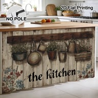 Autumn Thanksgiving Halloween Kitchen Storage Rack Decorative Curtain With Rod — view 17