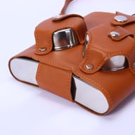 Portable Backpack Flask Sleeve with Telescoping Cups | Leather — view 10