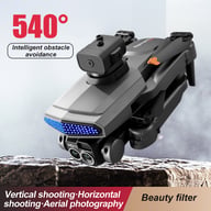 D6 Air Drone displaying 540-degree obstacle avoidance and beauty filter modes