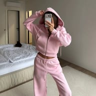 Womens Washed Hoodie Two-piece Set — view 2