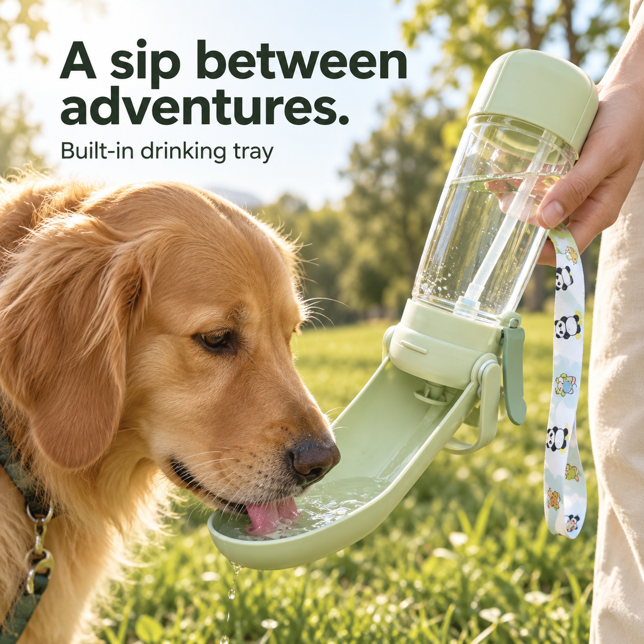 3-in-1 Dog Water Bottle with Mist Sprayer & Food Storage | Pet Travel Dispenser