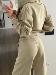Womens Washed Hoodie Two-piece Set — view 13