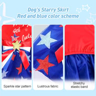 Patriotic Dog Tulle Dress | 4th of July Pet Outfit with Sparkly Stars — view 6