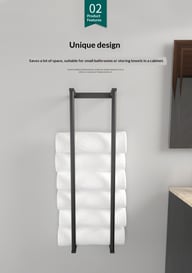 Wall-Mounted Minimalist Towel Storage Rack | Home & Kitchen — view 7