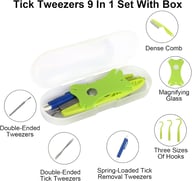 Tick Removal Tool 8 In 1 With Storage Box, Tick Tweezers, Flea Comb, Magnifying Glass, Dog Tick Remover Tool Tick Removal Kit Tick Removal Tool For Dogs Cats Pet Tick Comb — view 8