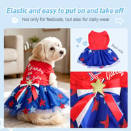 Patriotic Dog Tulle Dress | 4th of July Pet Outfit with Sparkly Stars — view 7