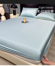 Summer Solid-Color Ice Silk Fitted Sheet | Cooling Bedding Canada — view 14