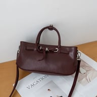 Vintage Vegetable-tanned Leather Handbag For Women, High-end Single-shoulder Bag With A Unique Belt Buckle Design, Genuine Leather Crossbody Bag — view 7