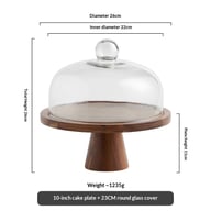 Retro Lovewood Tray with Glass Dome | Wooden Fruit Plate Organizer — view 7