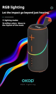 KP-806 Portable Bluetooth Speaker | Home & Kitchen Audio with RGB Lighting — view 14