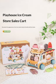 Wooden Ice Cream Model Playset Toy | Role-Play Store & Truck — view 5