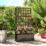Galvanized Raised Garden Bed with Trellis | 24" x 9" x 44.5" Black — view 6