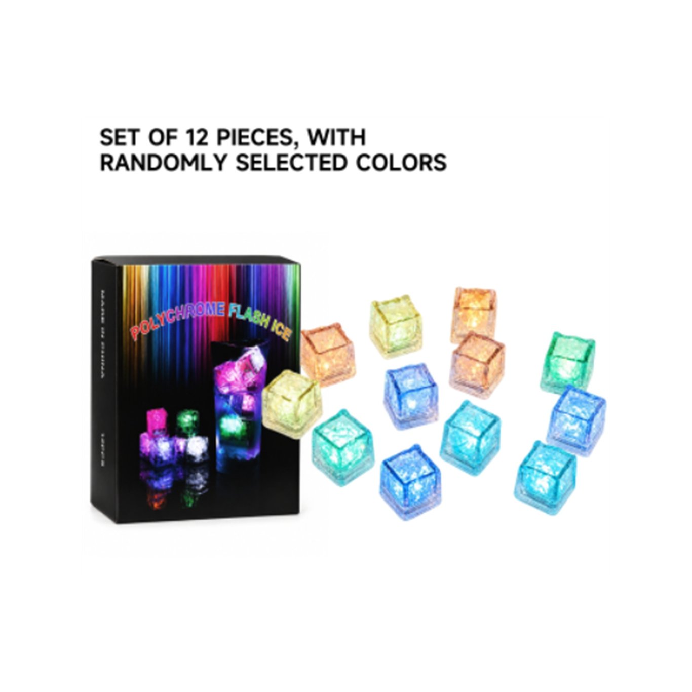 Glowing Ice Cubes Set of 12 | LED Light-Up Reusable Ice