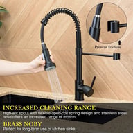Matt Black Monobloc Kitchen Sink Mixer Tap | Pull-Out Hose Spray — view 11