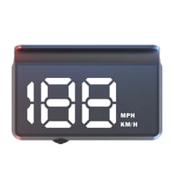 W2 HUD speedometer display showing speed in white, close-up view