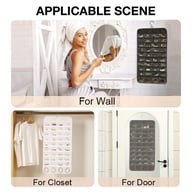 80 Pocket Hanging Jewelry Organizer | Clear Storage Bag — view 5