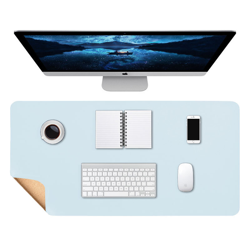 Leather Mouse Pad Waterproof | Extended Desk Mat with Cork Backing