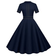 Vintage Stand-Collar Maxi Party Dress | Elegant 1950s Retro Style — view 7