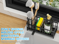 Kitchen Sink Caddy Rack Sponge Holder | Soap Dish Drain Storage — view 7