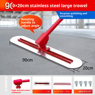 Large concrete finishing trowel with dimensions and adjustable rotating handle