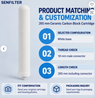 265mm Ceramic Composite Faucet Filter Element | Replacement Cartridge — view 8