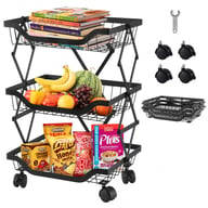 Foldable Kitchen Storage Rack with Wheels | Multi-Layer Organizer — view 13