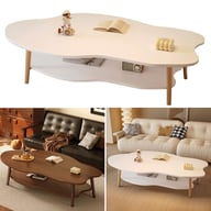 Cloud Coffee Table with Storage Shelf | Modern 2-Layer Design — view 6