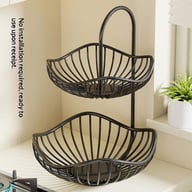 Kitchen Onion Ginger Garlic Basket Double-Layer Fruit Storage Rack — view 20
