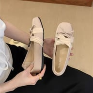 Women Vintage Ruffle Ballet Flats with Cross Band Bow | Comfort Daily Wear — view 2
