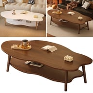 Cloud Coffee Table with Storage Shelf | Modern 2-Layer Design — view 9