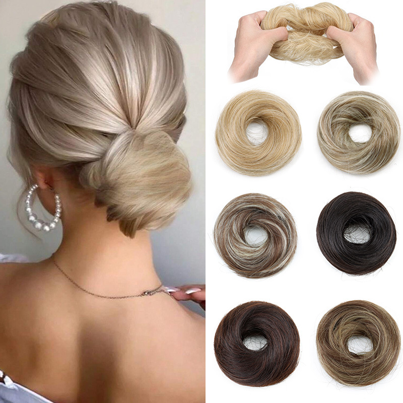 Rubber Band Straight Hair Tie for Women | Instant Volume Bun Extension