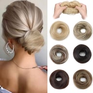 Rubber Band Straight Hair Tie for Women | Instant Volume Bun Extension — view 1