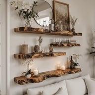 Old Elm Single-Bar Shelf Storage Rack Bookshelf | Live-Edge Design — view 9