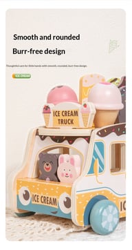 Wooden Ice Cream Model Playset Toy | Role-Play Store & Truck — view 11