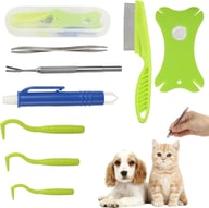 Tick Removal Tool 8 In 1 With Storage Box, Tick Tweezers, Flea Comb, Magnifying Glass, Dog Tick Remover Tool Tick Removal Kit Tick Removal Tool For Dogs Cats Pet Tick Comb — view 1