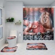 Artistic Shower Curtain 4-Piece Set with Bath Mats | Captain Fam — view 9