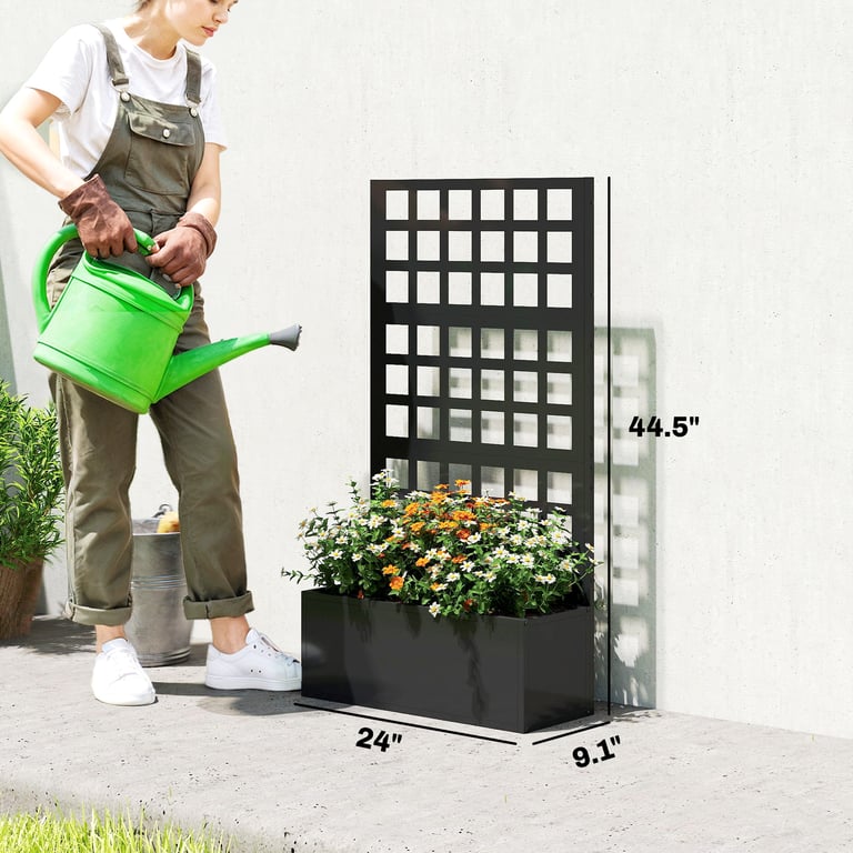 Close-up of smooth welded edge and galvanized steel durability on planter