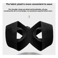 Close-up of breathable plaid fabric on adjustable shoulder support corrector