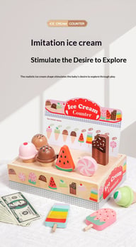 Wooden Ice Cream Model Playset Toy | Role-Play Store & Truck — view 14