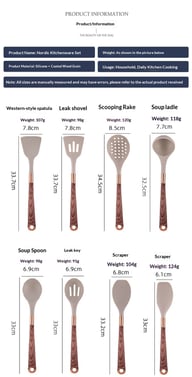 Silicone Wood-Grain Kitchen Utensil Set 12 Pieces Non-Stick Spatula — view 6