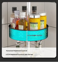 Rotating Spice Rack Carbon Steel Floor-Standing Kitchen Shelf — view 9